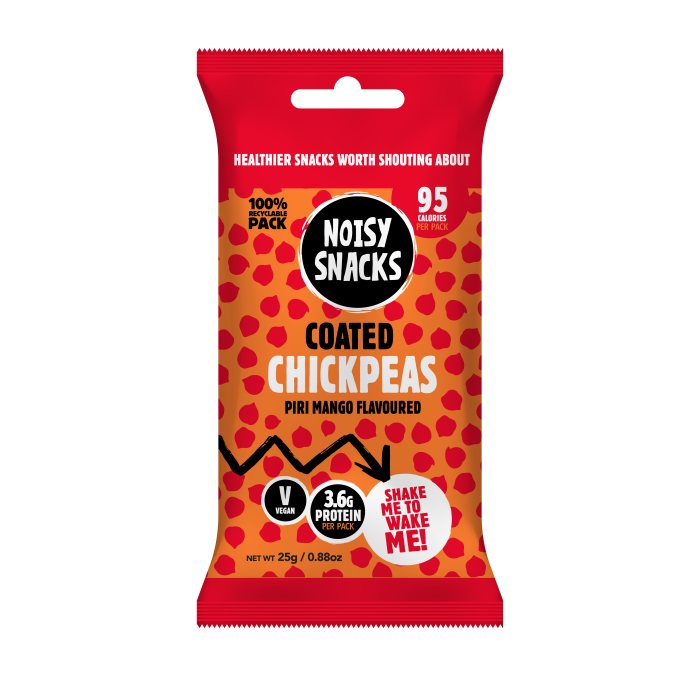 10 x Noisy Snacks Coated Chickpeas Piri Mango - 25g