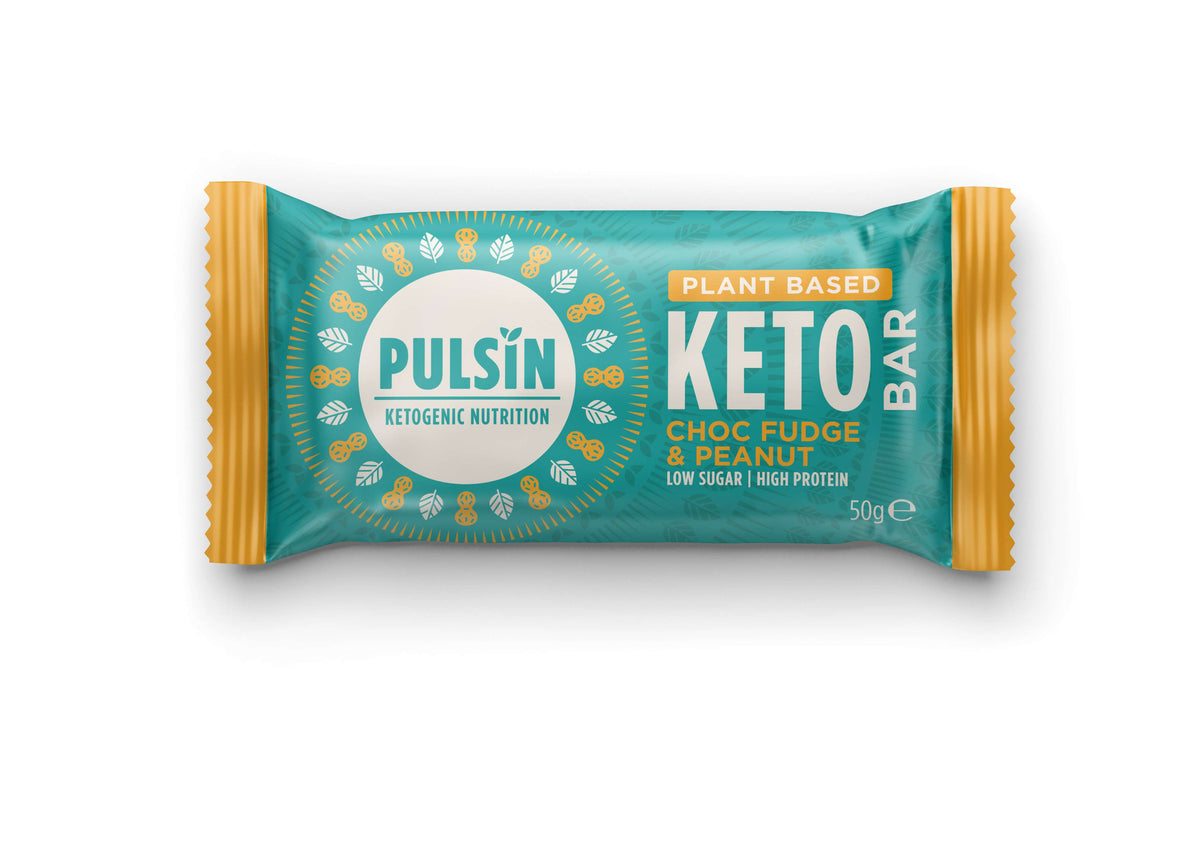 18 x Pulsin Choc Fudge & Peanut Keto Bar - 50g