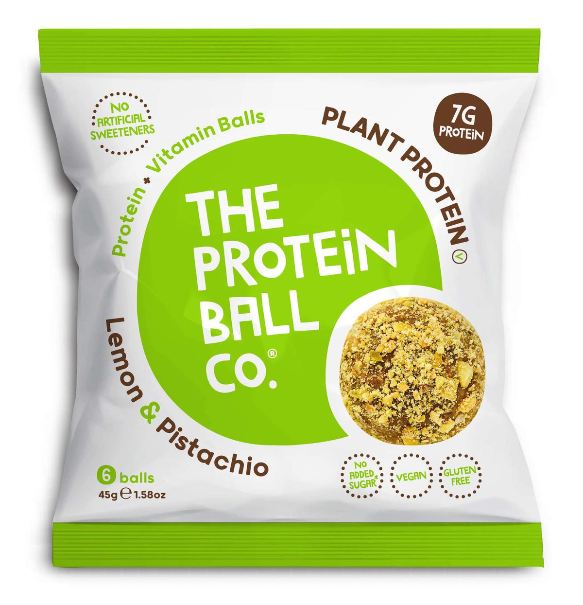 10 x The Protein Ball co Lemon Pistachio Pro + Vit Balls - 45g