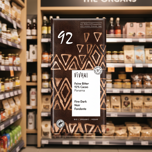 10 x Vivani Fine Dark 92% cocoa + coconut blossom sugar - 80g