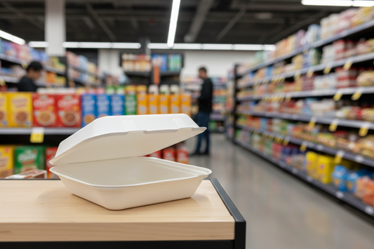 12 x Bagasse Meal Box Rectangle 7In