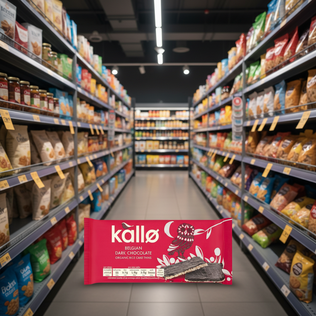 Kallo Org Belgian Dark Chocolate Rice Cake Thins - 90g