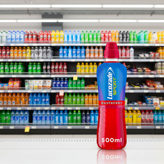 12 x Lucozade Sport Drink Raspberry 500Ml