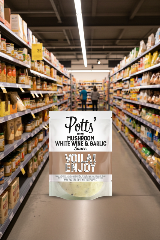 Potts Mushroom, White Wine & Garlic Sauce - 250g