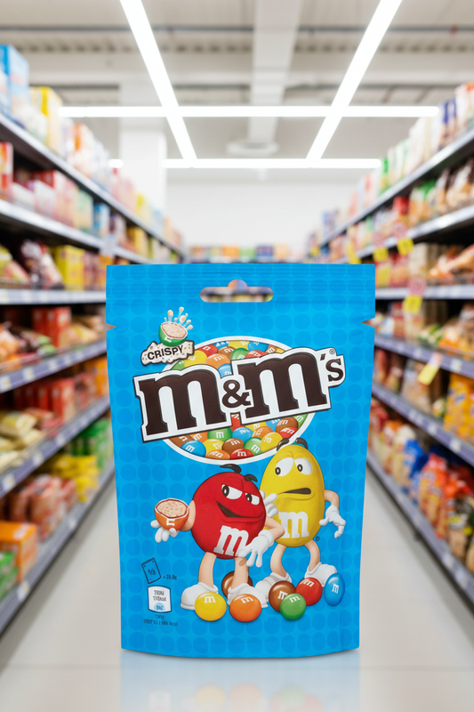 13 x M&m's Crispy Milk Chocolate Pouch Bag - 107GM