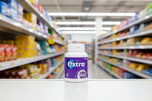 6 x Extra Blueberry Chewing Gum Bottle - 46PCE