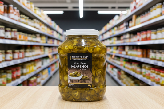 Mediterani Sliced Green Jalapenos In Brine 3Kg
