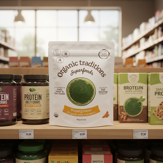 Organic Traditions Org Super Greens with Turmeric - 100g