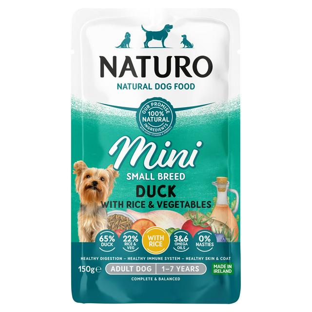 8 X Naturo Adult Mini Duck & Rice Pouch 150GM