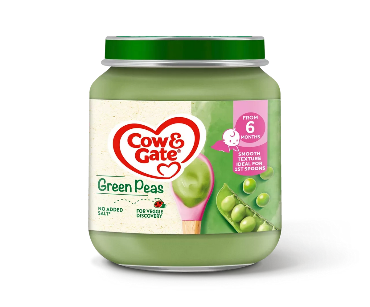 6 x Cow & Gate Jar Green Peas - 125G