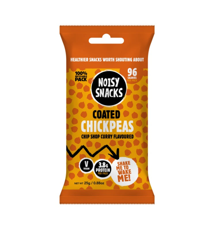 10 x Noisy Snacks Coated Chickpeas Chip Shop Curry - 25g