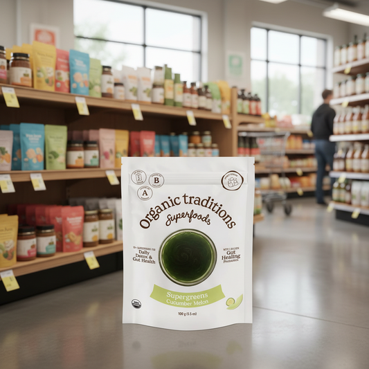 Organic Traditions Org Super Greens Cucumber Melon - 100g