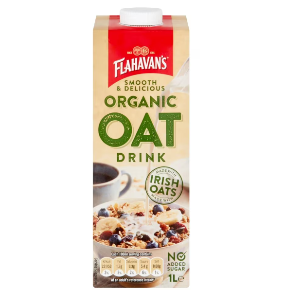 8 x Flahavan's Organic Oat Drink 1L