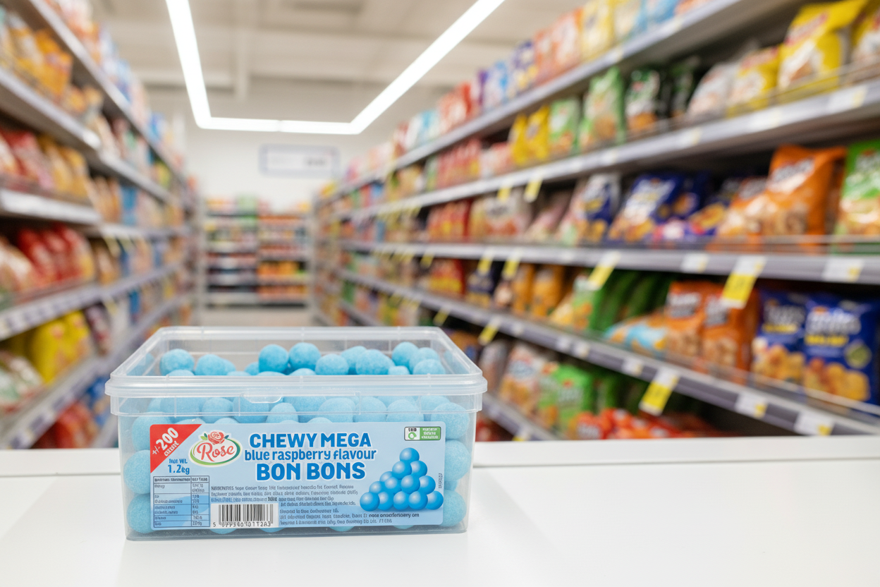 200 x Rose Mega Blue Raspberry Bon Bon