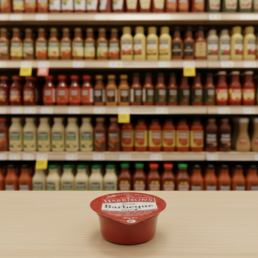 100 x Harrisons Finest Barbeque Sauce Dip Pots 100 X 25G