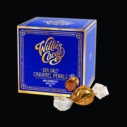 Willie's Cacao Milk Choc Salt Caramel Pearls - 150g