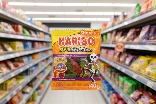 12 X Haribo Sour Skeletons Share Size Sweets Bag 140GM