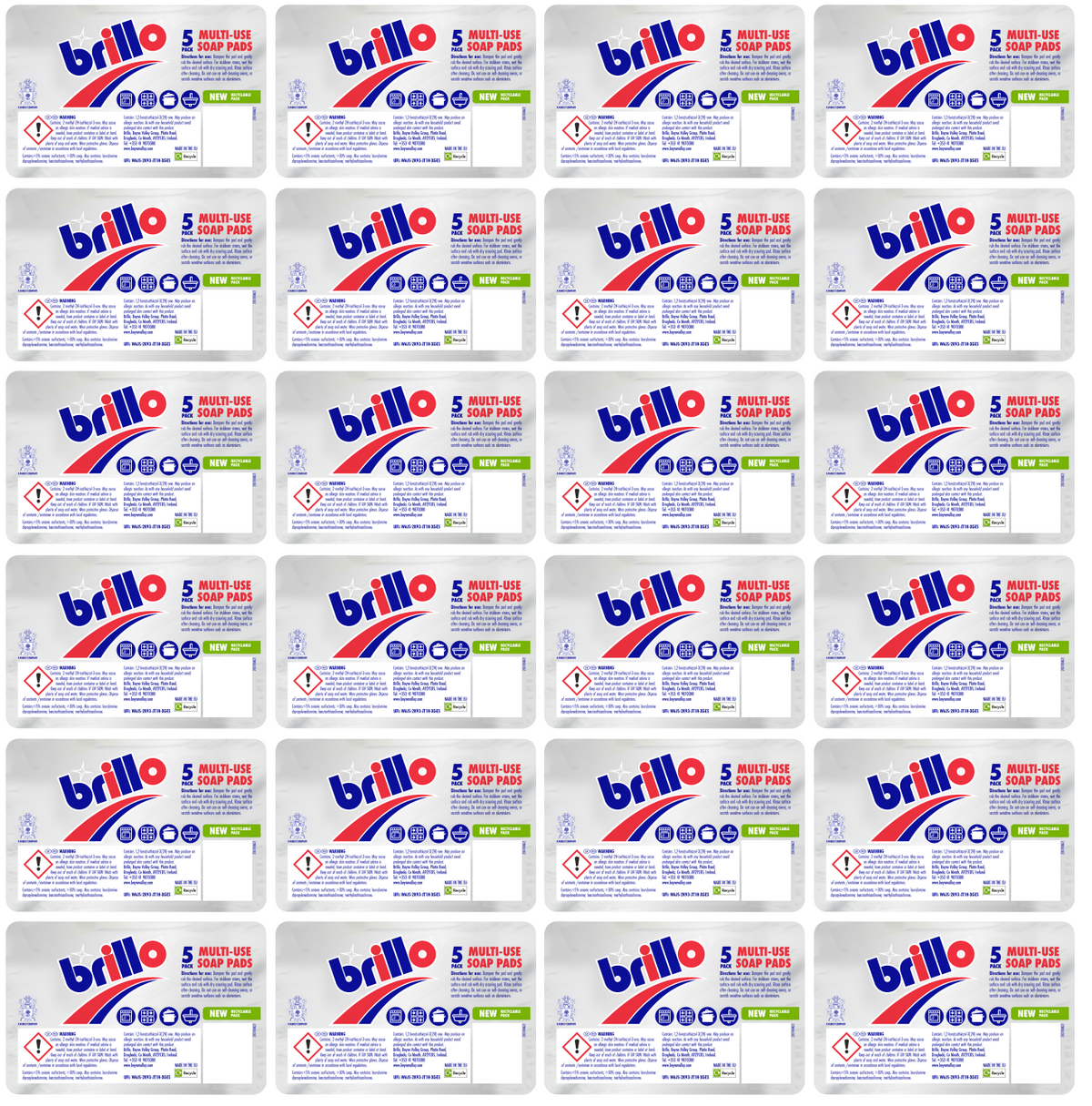 24 x Brillo Pads 5 Pack
