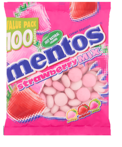 24 x Mentos Strawberry Bag  - 150GM