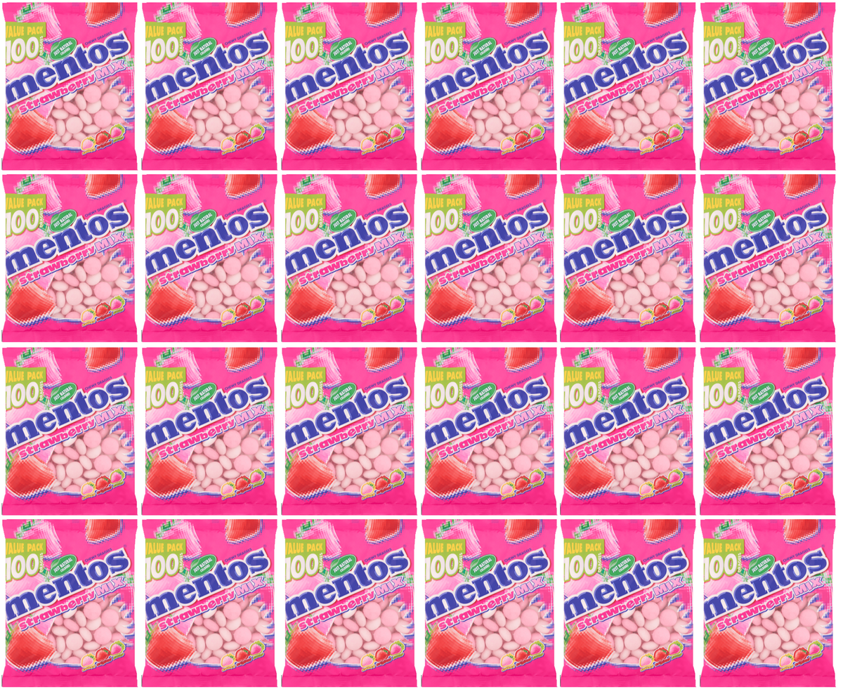 24 x Mentos Strawberry Bag  - 150GM