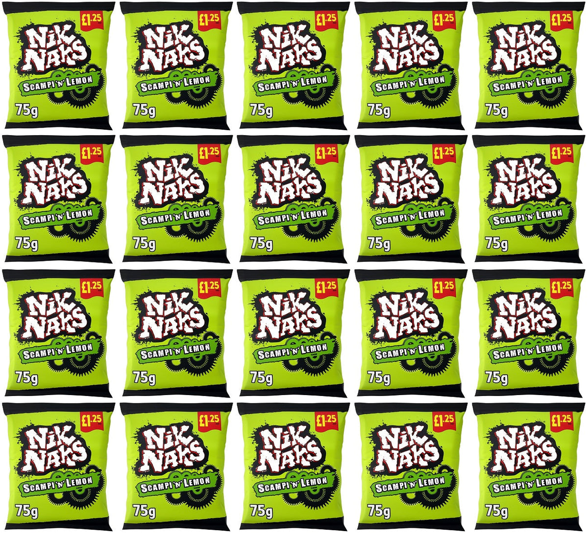20 x Kp Nik Naks Scampy & Lemon - 75GM