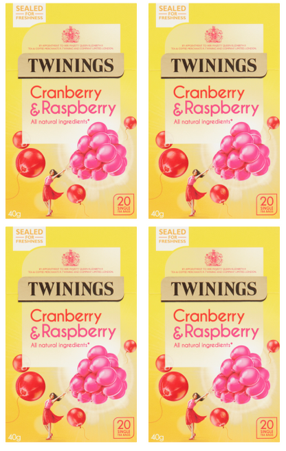 4 x Twinings Infusions Cranberry & Raspberry 20