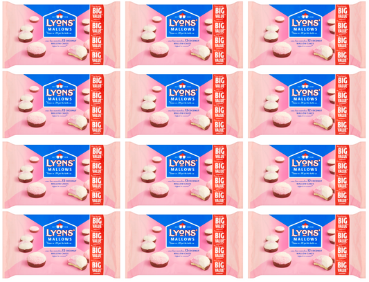 12 x Lyons 12 Coconut Mallows Delights 250G