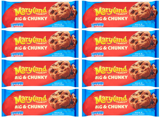 8 x Maryland Big & Chunky Milk & Dark 180Gm