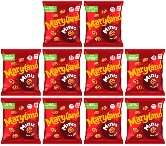 10 x Maryland Mini Chocolate Chip Cookies 6pk - 6PK