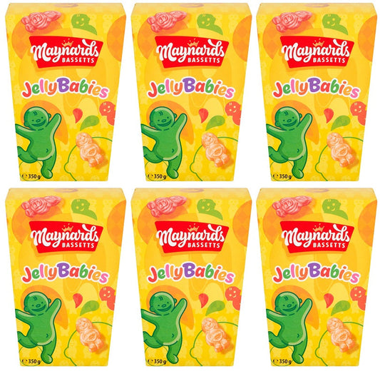 6 x Maynards Bassetts Jelly Babies Sweets Carton - 350GM