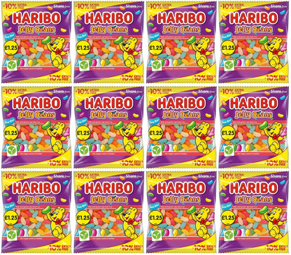12 x Haribo Jelly Beans (10% Extra Free) - 154GM