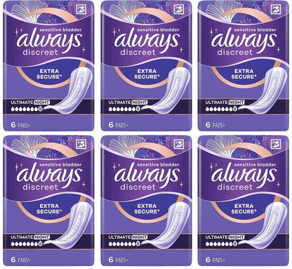 6 x Always Discreet Ultimate Night Order - 6 PACK