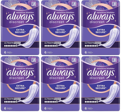 6 x Always Discreet Ultimate Night - 6 PACK
