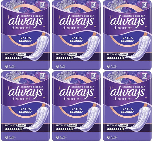 6 x Always Discreet Ultimate Night - 6 PACK