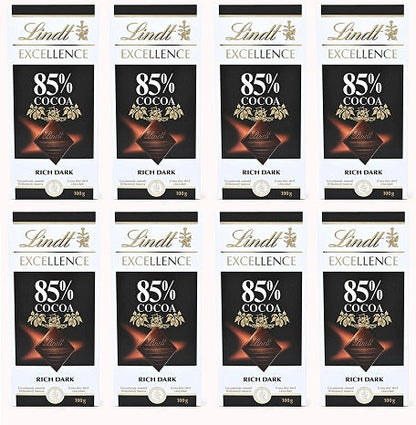 8 x Lindt Excellence 85% - 100GM