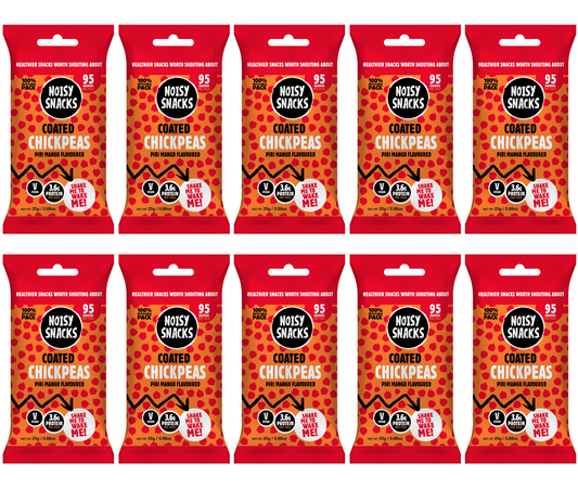 10 x Noisy Snacks Coated Chickpeas Piri Mango - 25g