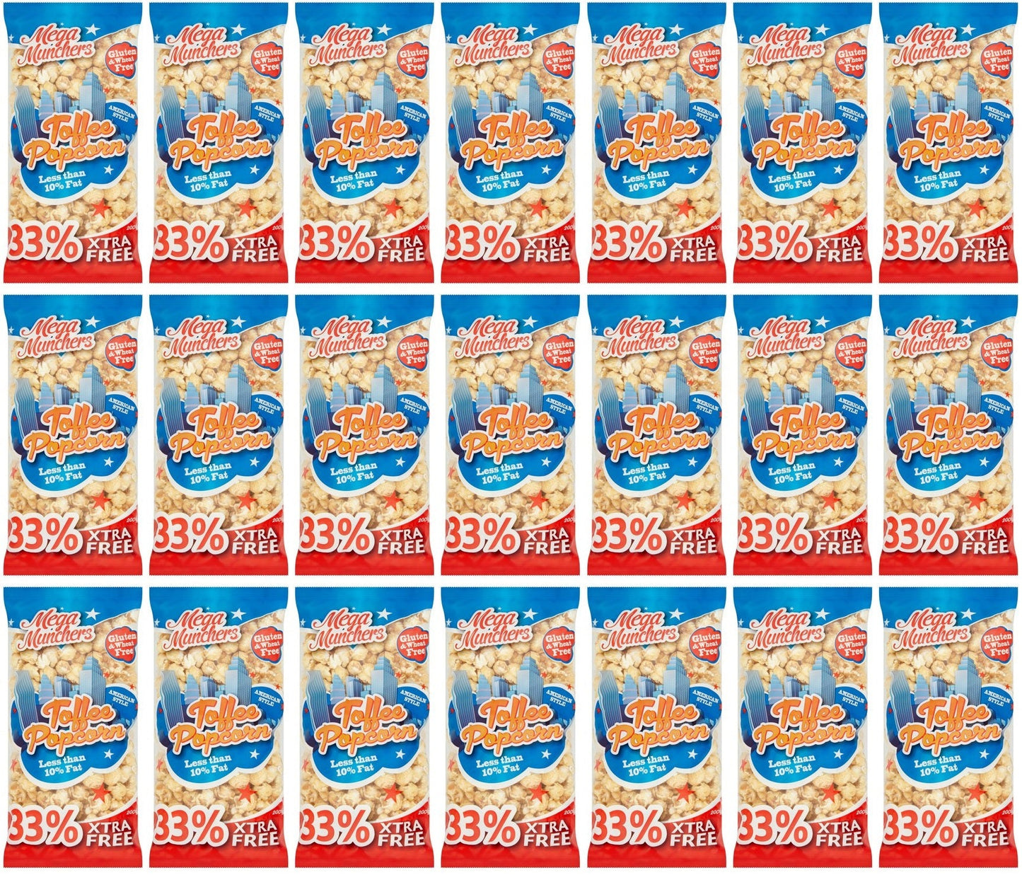 21 x Mega Munchers Toffee Popcorn 200G