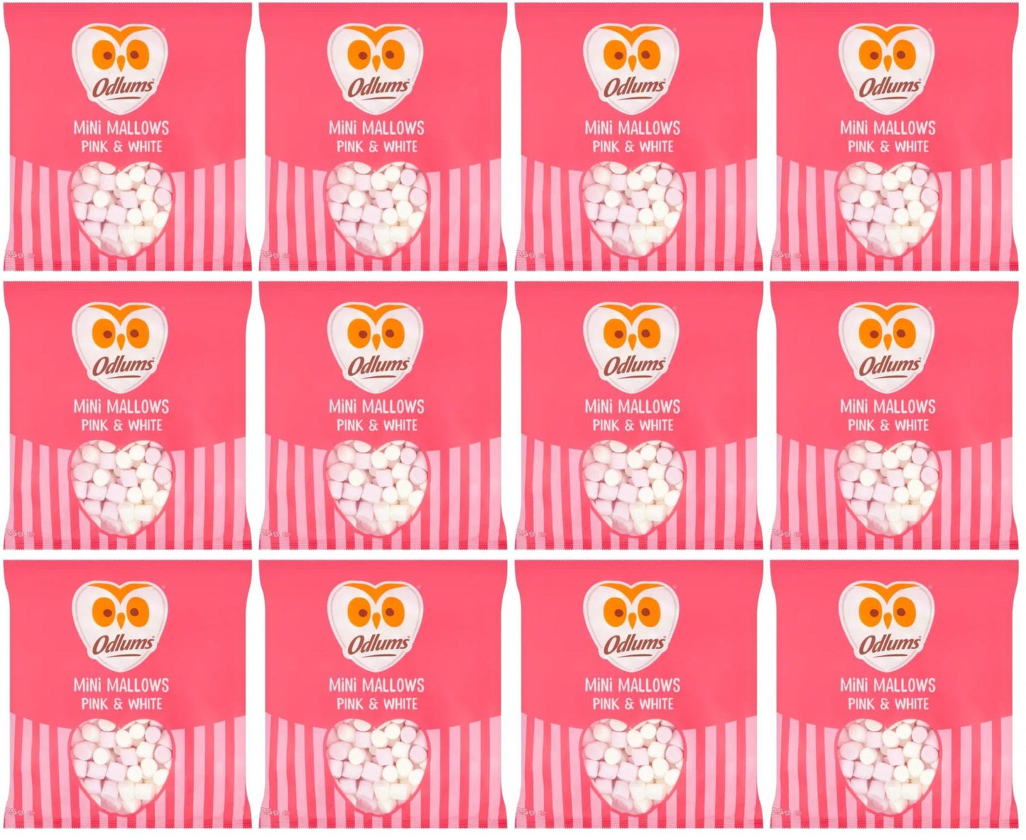 12 x Odlums Mini Mallows Pink & White 125G