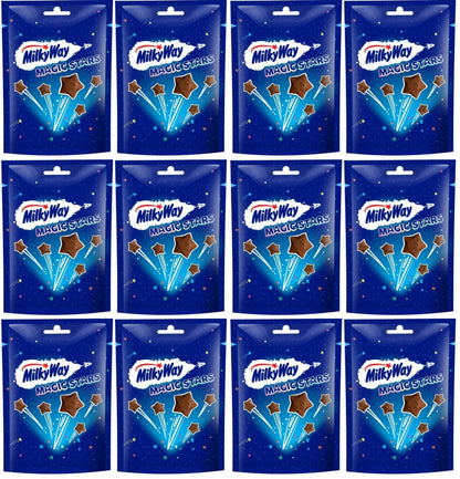 12 x Milky Way Magic Stars Milk Chocolate Bites Pouch Bag 100G