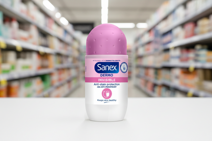 6 x Sanex Dermo Invisible Antiperspirant Deodorant Roll-On 50Ml