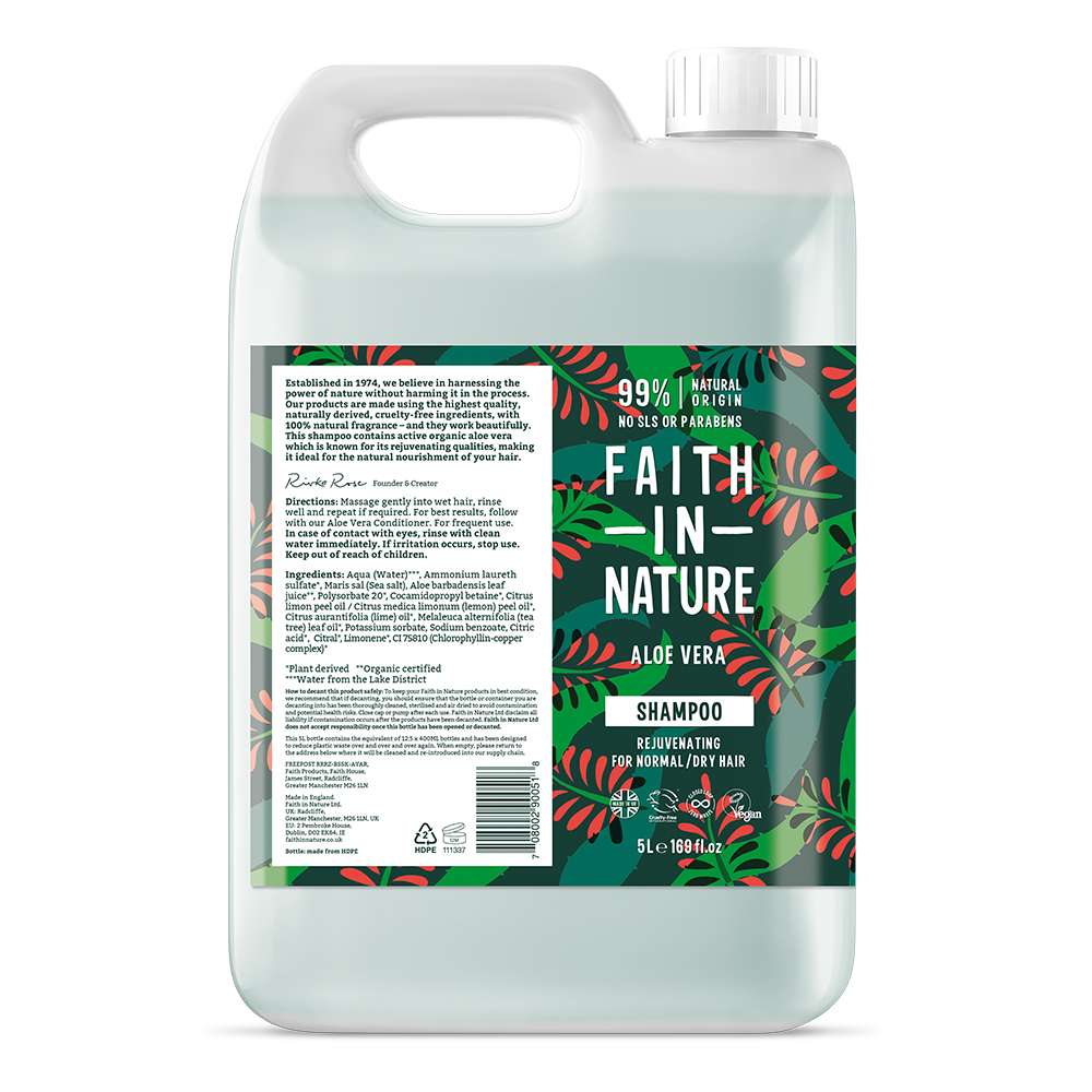 Faith In Nature Aloe Vera Shampoo - 5ltr