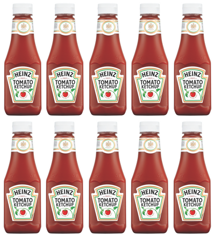 10 x Heinz Tomato Ketchup Squeezy 342 Gr