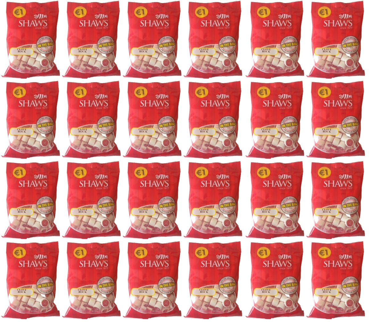 24 x Shaws Clove Rock 100Gm