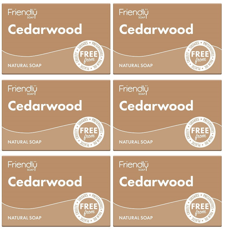 6 x Friendly Soap Cedarwood Soap - 95g