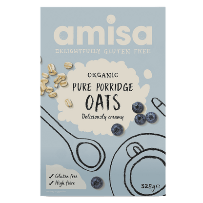 Amisa Organic Pure Porridge Oats - GF - 325g