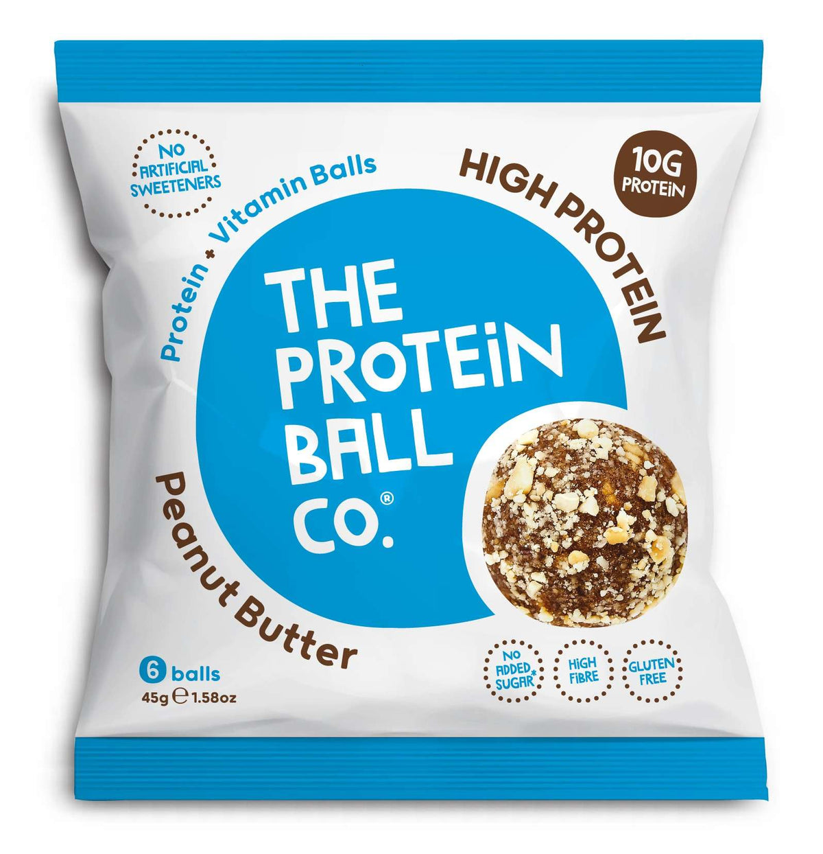 10 x The Protein Ball co Peanut Butter Protein Vit Balls - 45g