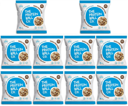 10 x The Protein Ball co Peanut Butter Protein Vit Balls - 45g