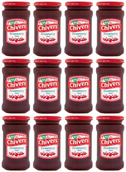 12 x Chivers Strawberry Jam 370Gr