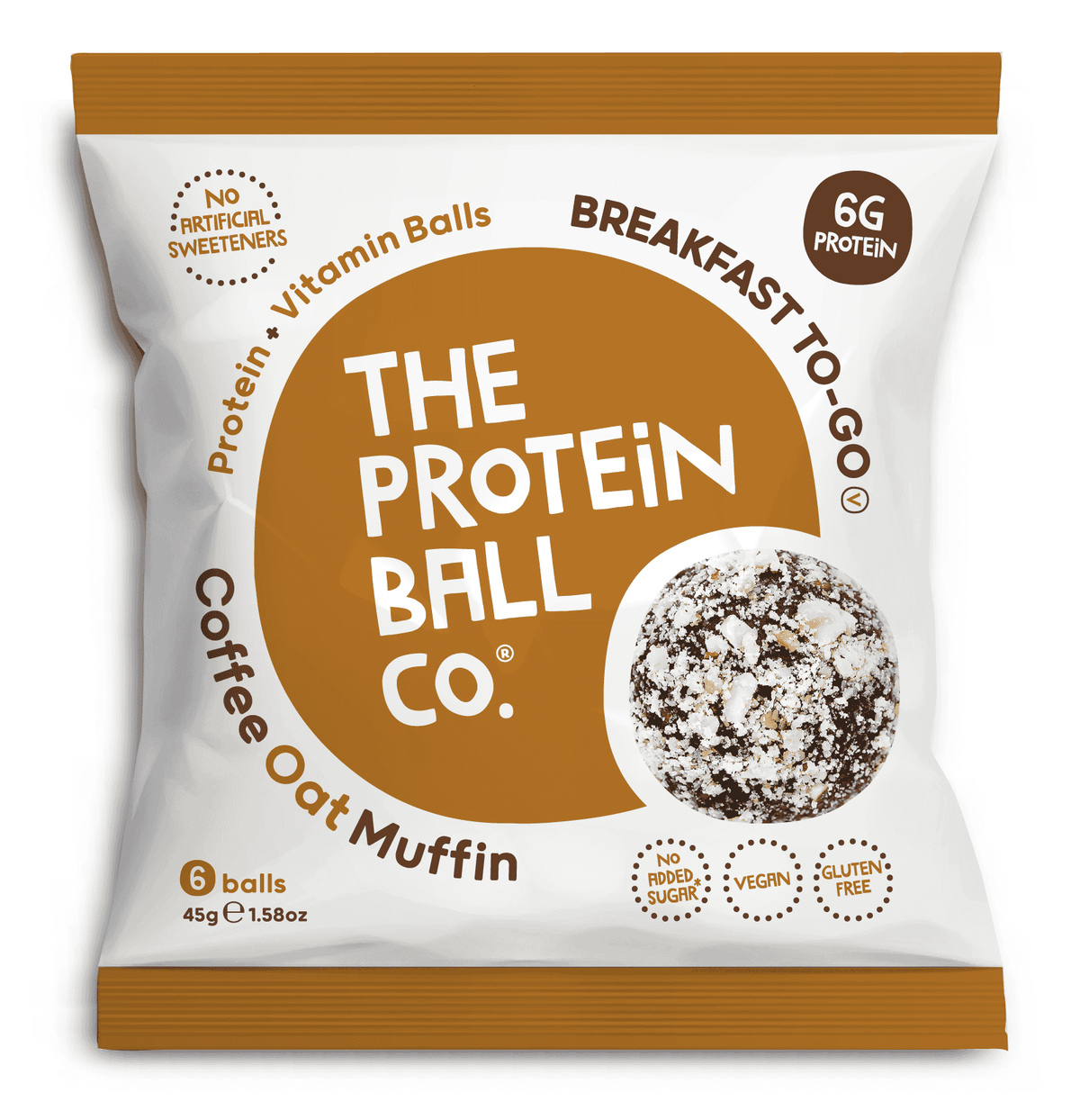 10 x The Protein Ball co Coffee Oat Muffin Vit Balls - 45g