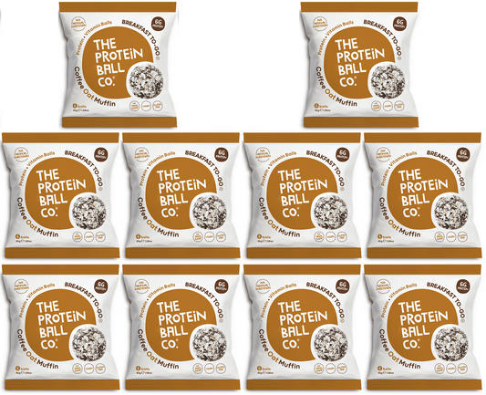 10 x The Protein Ball co Coffee Oat Muffin Vit Balls - 45g